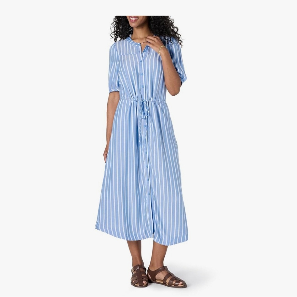 Amazon Essentials Blue Stripe Dress